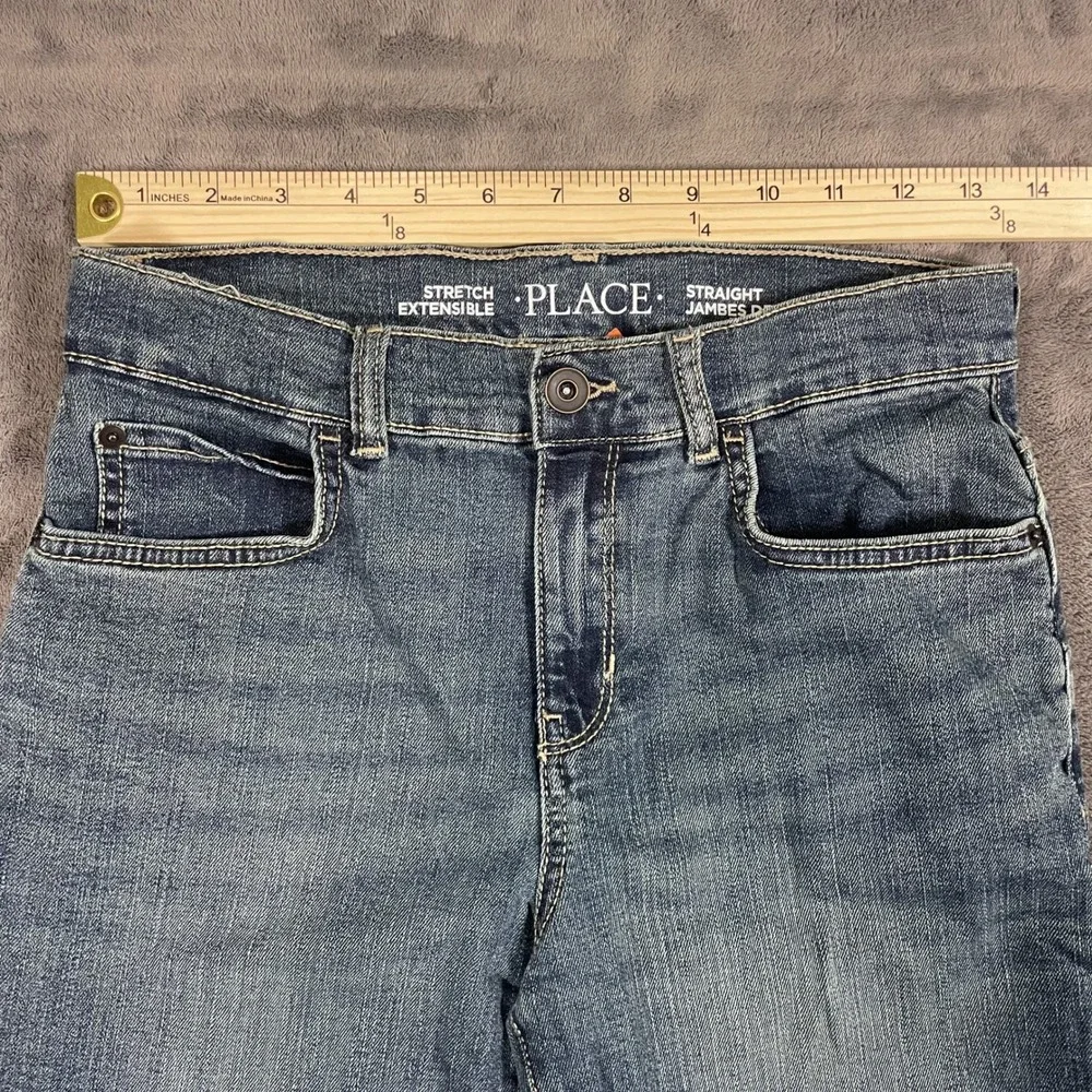The Children's Place Straight Stretch Jeans 14 Blue Denim Cotton Blend